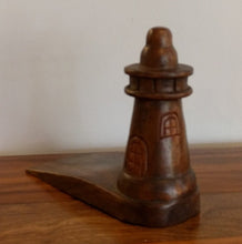 Load image into Gallery viewer, NEW Hand-Carved Acacia Wood Lighthouse Door Stop - Thailand
