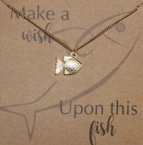 NEW Gold Fish Necklace 30014