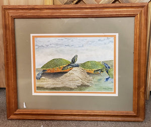 Framed and Matted "Turtle Talk" Print