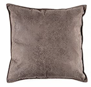 NEW 18" Maverick Faux Leather Pillow - Gray