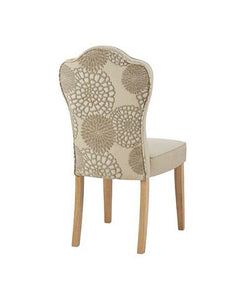 NEW Pair of Lisa Dining Chairs - Beige Multi