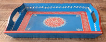 Load image into Gallery viewer, NEW 12&quot; Hand-Painted Wood Tray - India 343693 - A
