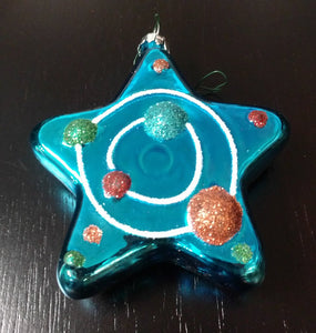 NEW Glass Ornament - Blue Star