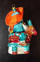 Load image into Gallery viewer, NEW Glass Ornament - Santa in Sombrero on Donkey
