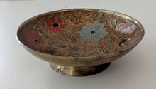 Load image into Gallery viewer, 4&quot; Vintage Penco Brass Cloisonne Pedestal Dish - India
