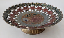 Load image into Gallery viewer, 5&quot; Vintage Penco Brass Cloisonne Pedestal Dish - India

