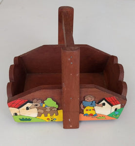 Handmade Guatemalan Wood Trinket Basket
