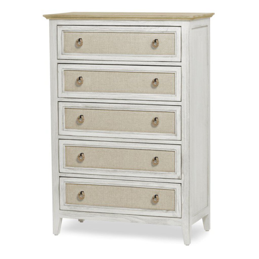 NEW Captiva Island 5 Drawer Chest - Beach Sand & Weathered White