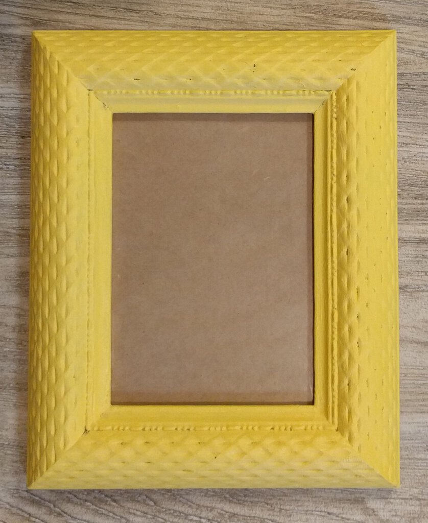 Hand-Painted Frame - 8x10 Basketweave Rebel Yellow with Glass