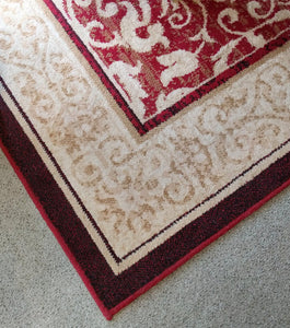 63" x 86" United Weavers of America "Dallas" Collection Red and Cream Area Rug