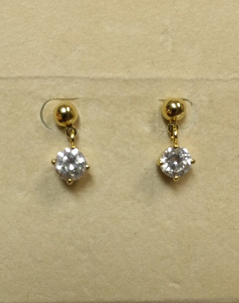 Crystal & Gold Dangle Earrings