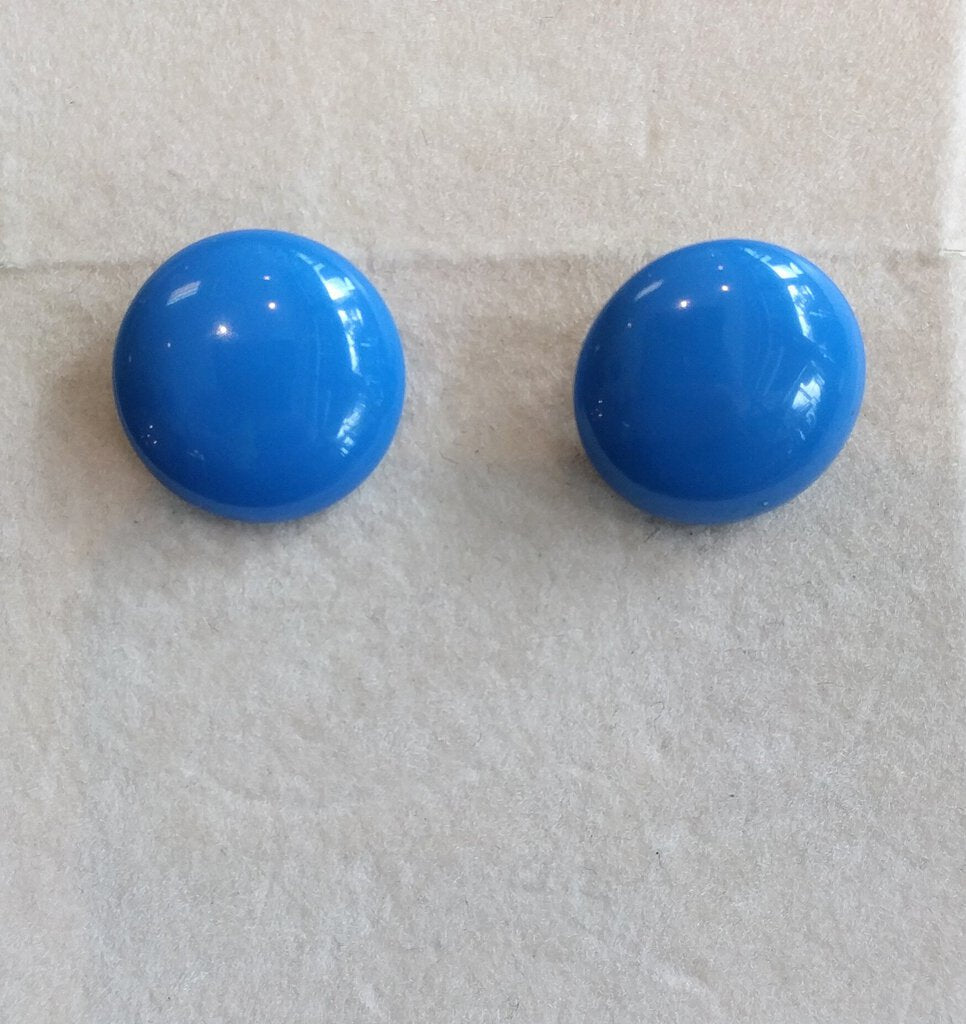 Round Blue Earrings