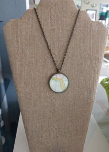 NEW Florida Vintage Map Pendant Necklace - Territory of Florida