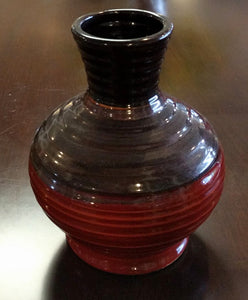 Orange & Brown Ceramic Bottle Vase