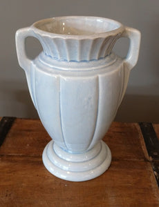 8.5" Pale Blue Ceramic Amphora Vase