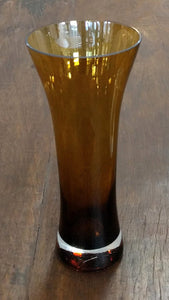 11" Amber Glass Vase