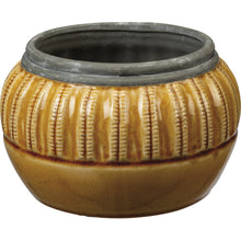 Load image into Gallery viewer, NEW Planter - Round Yellow Stripe - 107072
