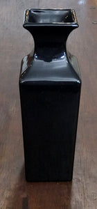 12" Black Ceramic Vase