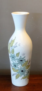 10.5"H Hand-Painted Ceramic Vase with Blue Flowers