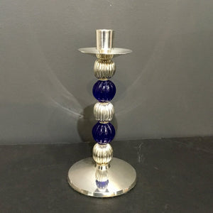 NEW 8" Aluminum Candlestick w/Glass Beads - 10519