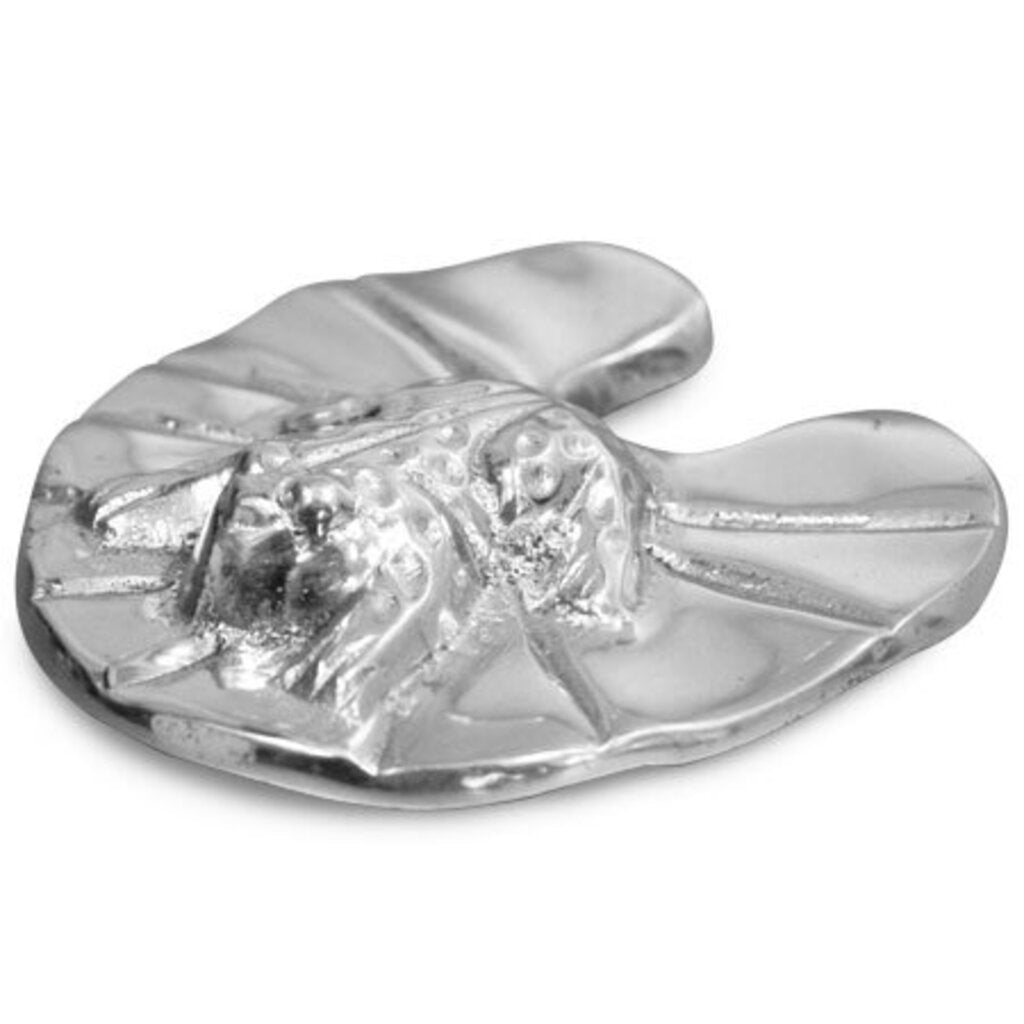 NEW Cast Aluminum Frog & Lily Pad Paperweight - 12658