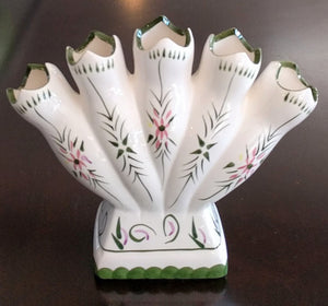 Hand-Painted Five Spout Ceramic Vase