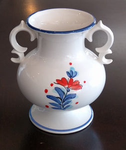 Hand-Painted Bright Floral Ceramic Amphora