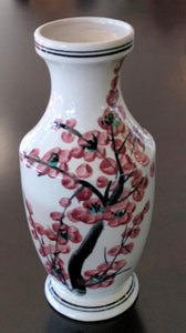 10" Hand-Painted Ceramic Vase - Floral Design