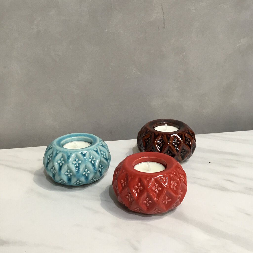 NEW Set of 3 Ceramic Tea Light Holders - 609457