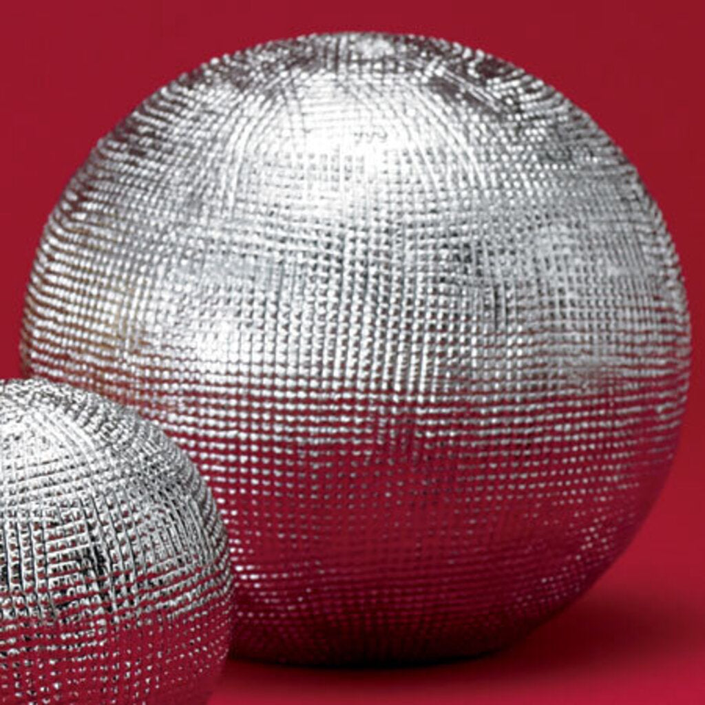 NEW Silver Cross Hatch Deco Ball, Large - 609270