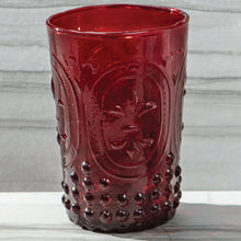 Load image into Gallery viewer, NEW Set of 4 Red Fleur de Lis Glasses - 658001
