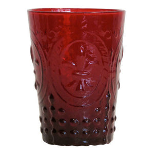 NEW Set of 4 Red Fleur de Lis Glasses - 658001