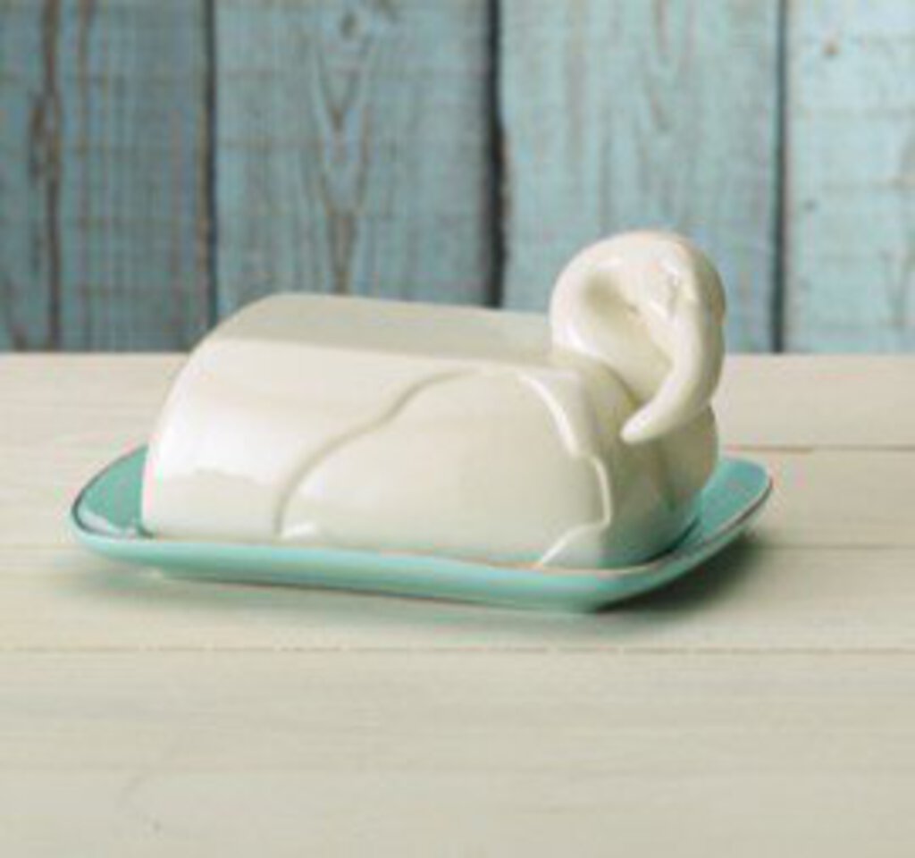NEW Ceramic Flamingo Butter Dish - 638008