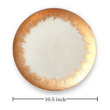 Load image into Gallery viewer, NEW Set of 4 Brushed Gold Rim Dinner Plates - 674008
