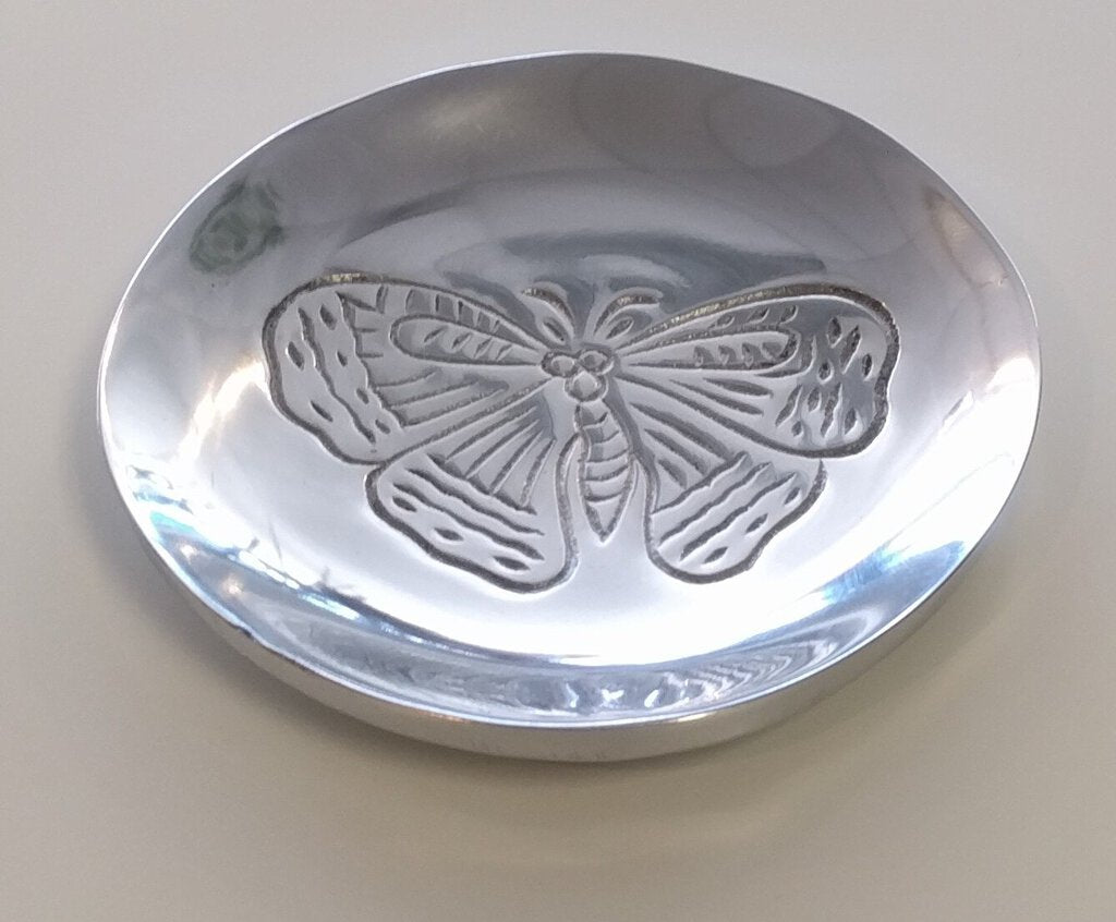 NEW Small Cast Aluminum Trinket Plate - Butterfly - 5587b