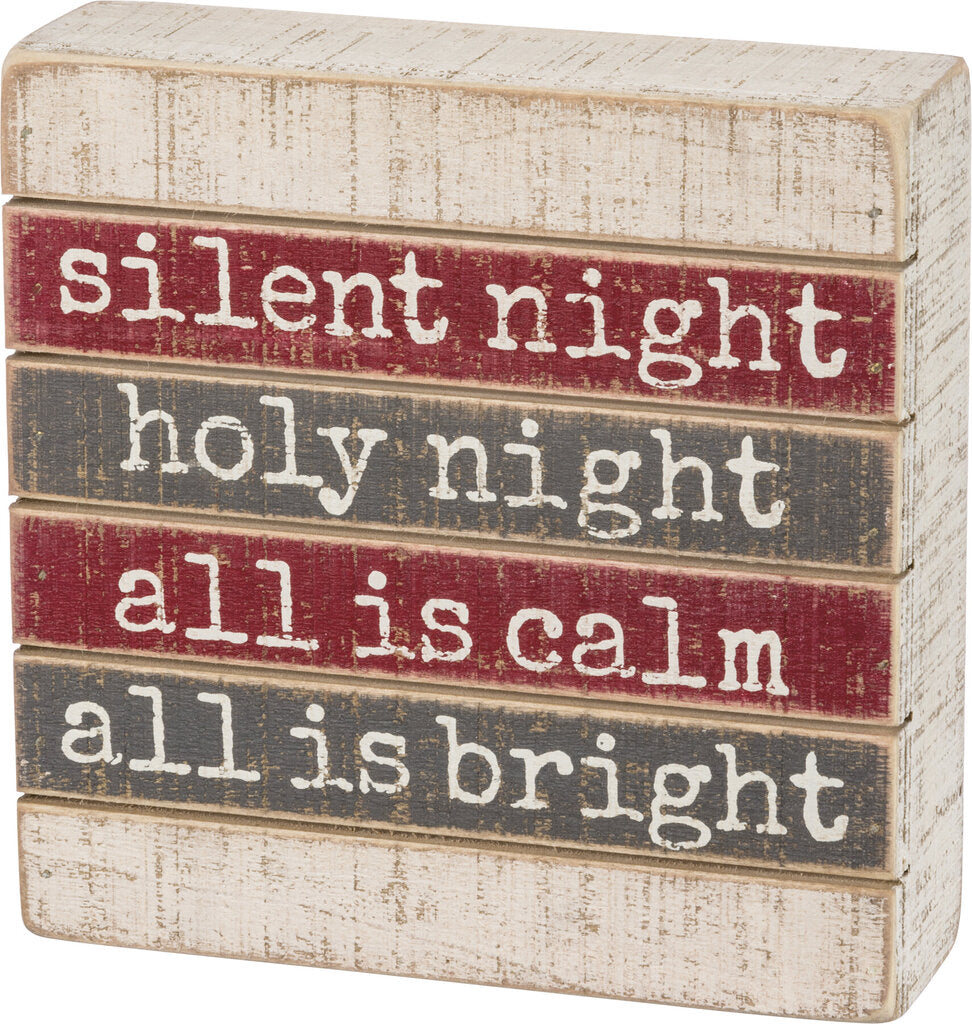 *NEW Slat Box Sign - Silent Night - 34925