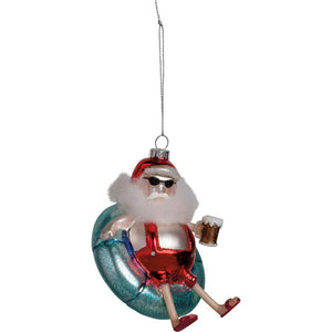 NEW Glass Ornament - Santa Floaty - 107651