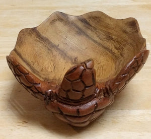 NEW Acacia Wood Carved Turtle Bowl TB15XS
