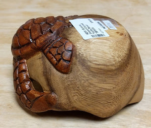 NEW Acacia Wood Carved Turtle Bowl TB15XS