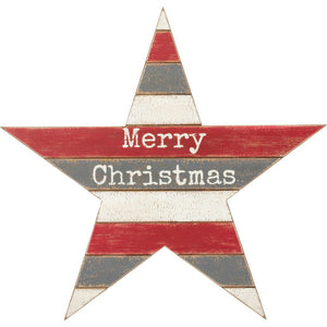 NEW Star Shaped Slat Plaque Sign - Merry Christmas - 34899