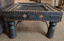 Load image into Gallery viewer, Side Table made from vintage window - India. Varying wear due to age.
