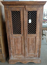 Load image into Gallery viewer, Vintage Primitive 2 Door Cabinet with Wood &amp; Iron Door from India
