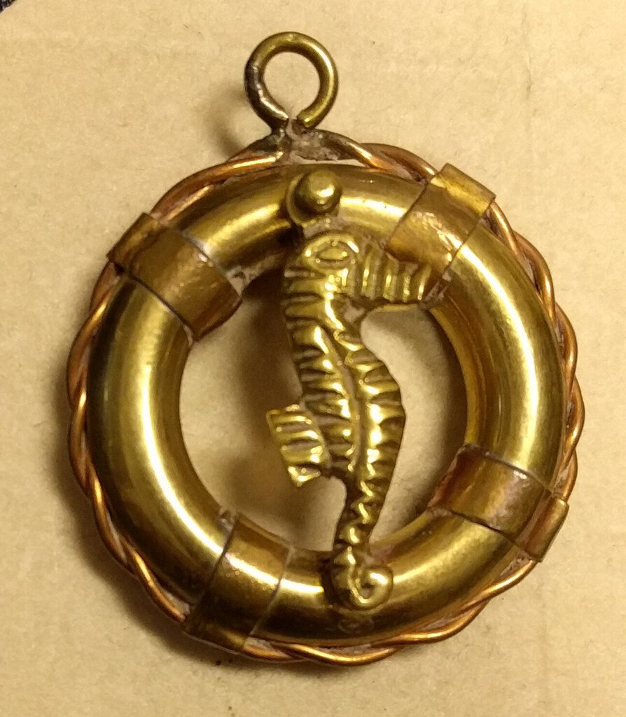 NEW Brass Life Ring Seahorse Pendant