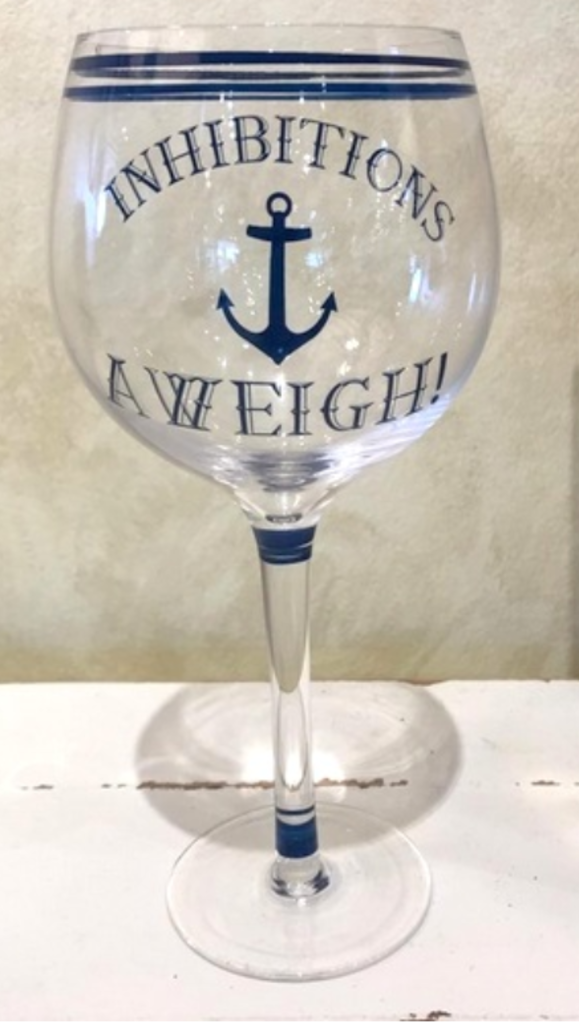 NEW Wine Glass - 20015 - Inhibitions Aweigh