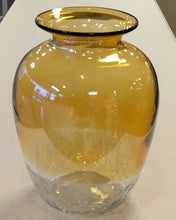 Load image into Gallery viewer, NEW 9&quot; Amber Glass Vase with Crackle Base
