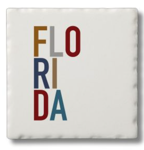 NEW 4-Pc SET Florida Absorbent Stone Coasters by Destinationart