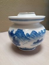 Load image into Gallery viewer, Vintage Blue &amp; White Chinese Pickle Jar
