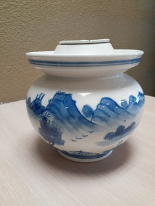 Vintage Blue & White Chinese Pickle Jar