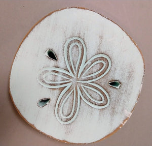 NEW 8" Aqua Wood Sand Dollar Wall Decor 32219a-10