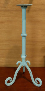 20" Distressed Metal Footed Candle Holder